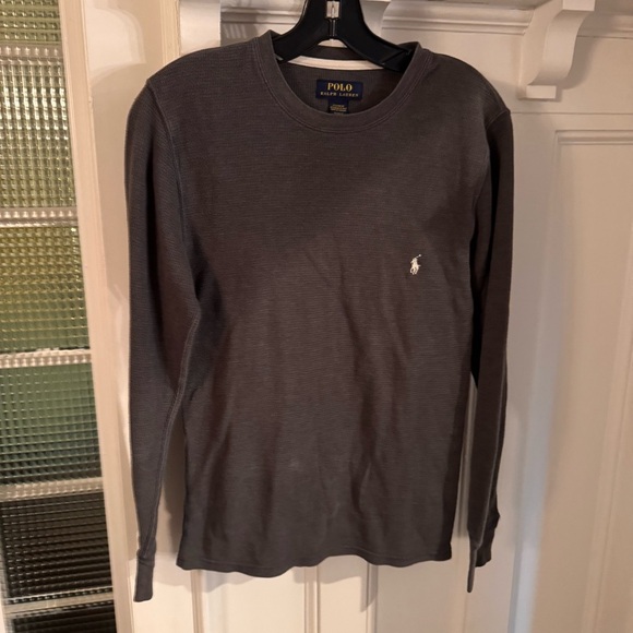 Polo Ralph Lauren Men's Grey Waffle Knit Thermal Crew-Neck Long Sleeve Shirt S - Picture 4 of 11